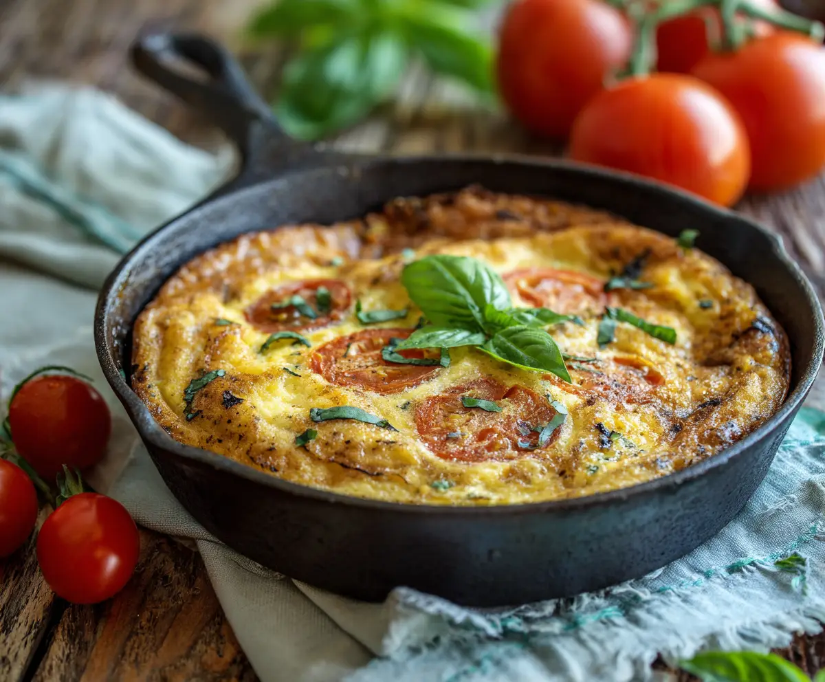 Mediterranean breakfast recipes tomato basil frittata with olive oil and herbs Title: Mediterranean Breakfast Recipes – Tomato Basil Frittata